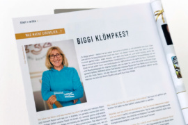 Der Einstieg in das Interview des KR-ONE Magazins mit Biggi Klömpkes